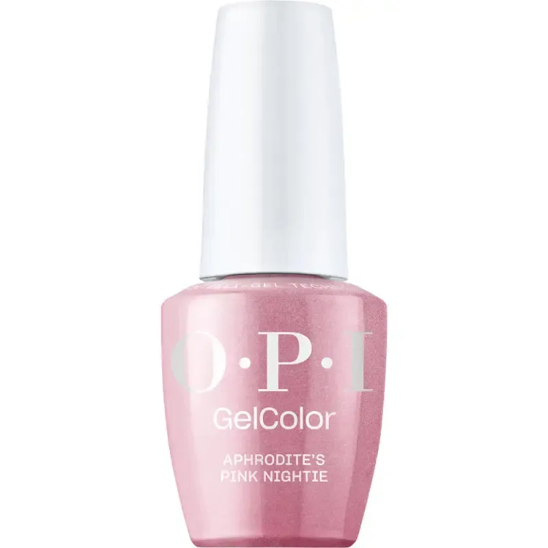 OPI GelColor Aphrodite's Pink Nightie – soft pink gel polish with a shimmering finish for a feminine, elegant manicure.