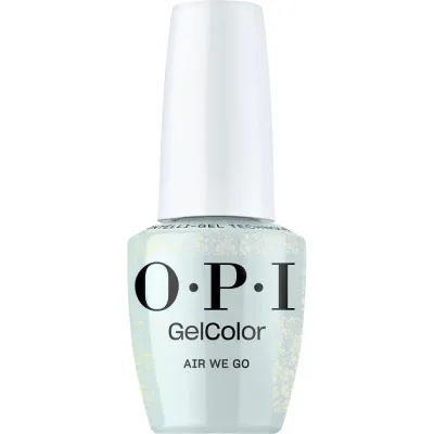 Vernis gel OPI GelColor Air We Go – bleu scintillant et lumineux pour une manucure fraîche et vibrante.