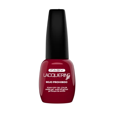 Gellak FABY Rojo Prohibido – rouge professionnel sans TPO, brillance intense et longue durée