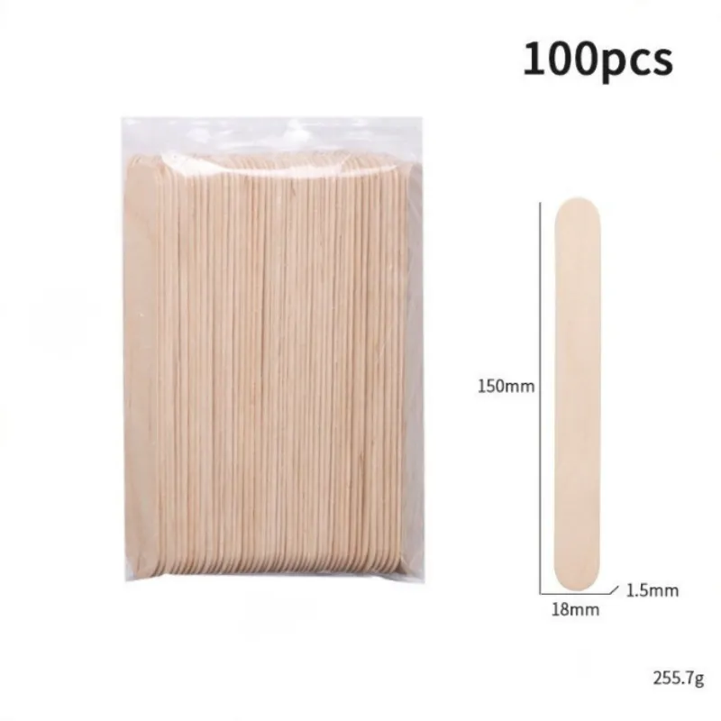 Wax spatels – 15cm x 1,8cm | 100 stuks 15 x 1,8 Houten waxspatels voor het nauwkeurig aanbrengen van warme wax of suikerpasta – hygiënisch, splintervrij en stevig.
