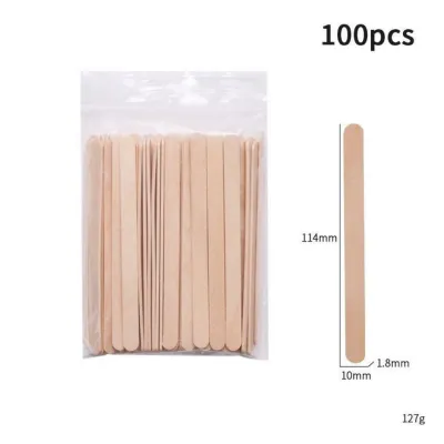 Wax spatels – 11,4cm x 1cm | 100 stuks 11,4 x 1 Houten waxspatels voor het nauwkeurig aanbrengen van warme wax of suikerpasta – hygiënisch, splintervrij en stevig.