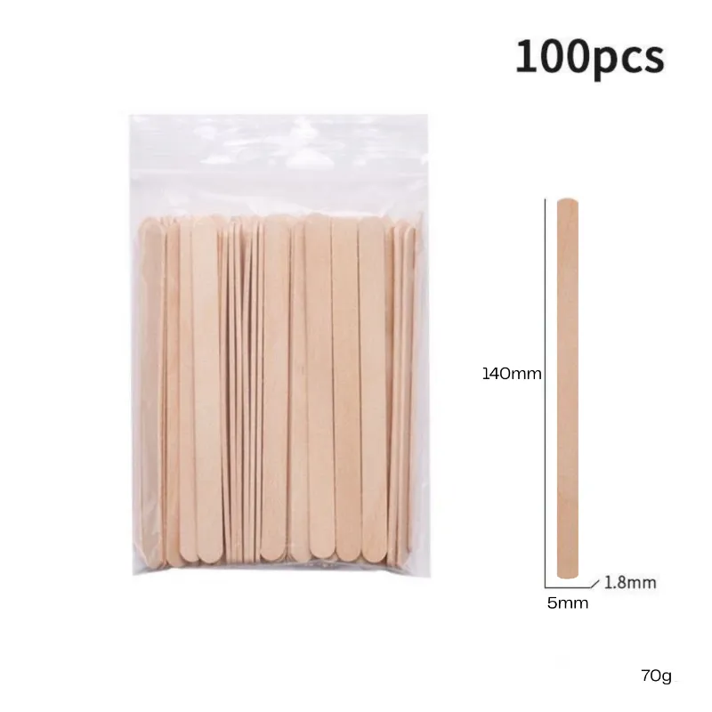 14 x 0,5 Houten waxspatels voor het nauwkeurig aanbrengen van warme wax of suikerpasta – hygiënisch, splintervrij en stevig.