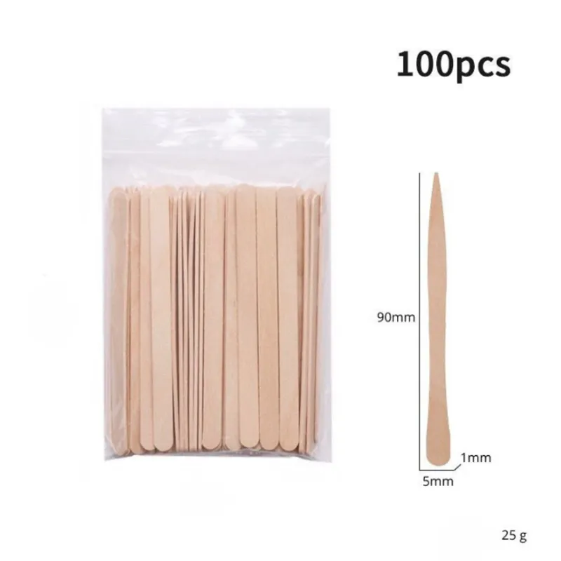 9 x 0,5cm Houten waxspatels voor het nauwkeurig aanbrengen van warme wax of suikerpasta – hygiënisch, splintervrij en stevig.