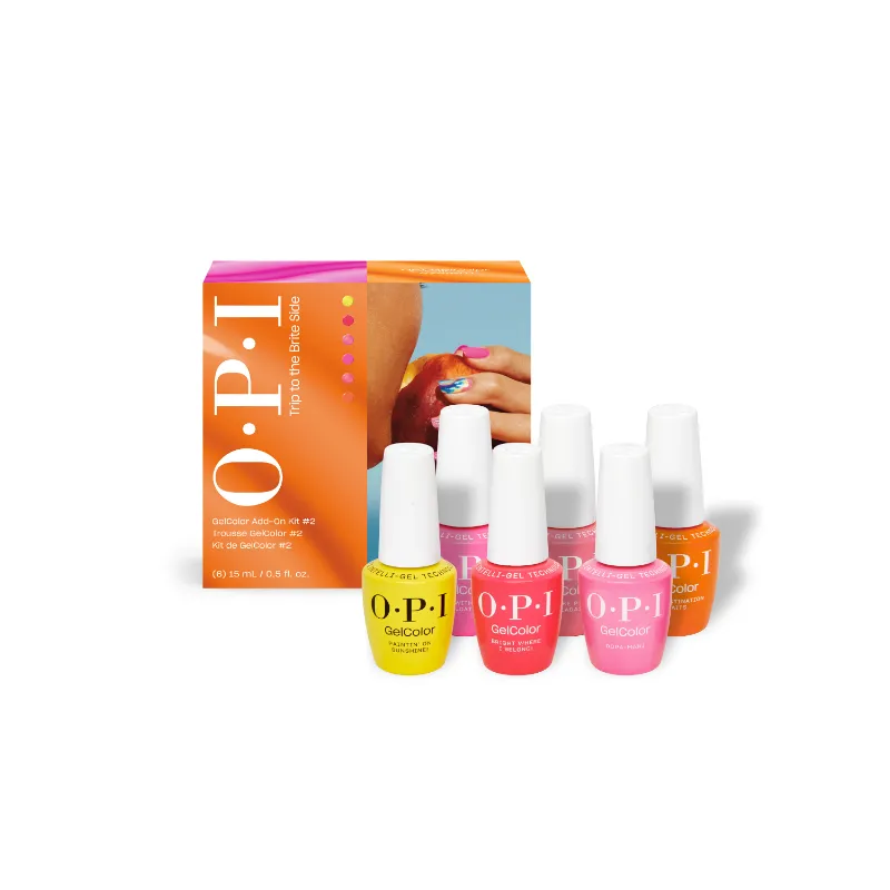 OPI Trip to the Brite Side gellak set 6 stuks kleuren overzicht uitgepakt