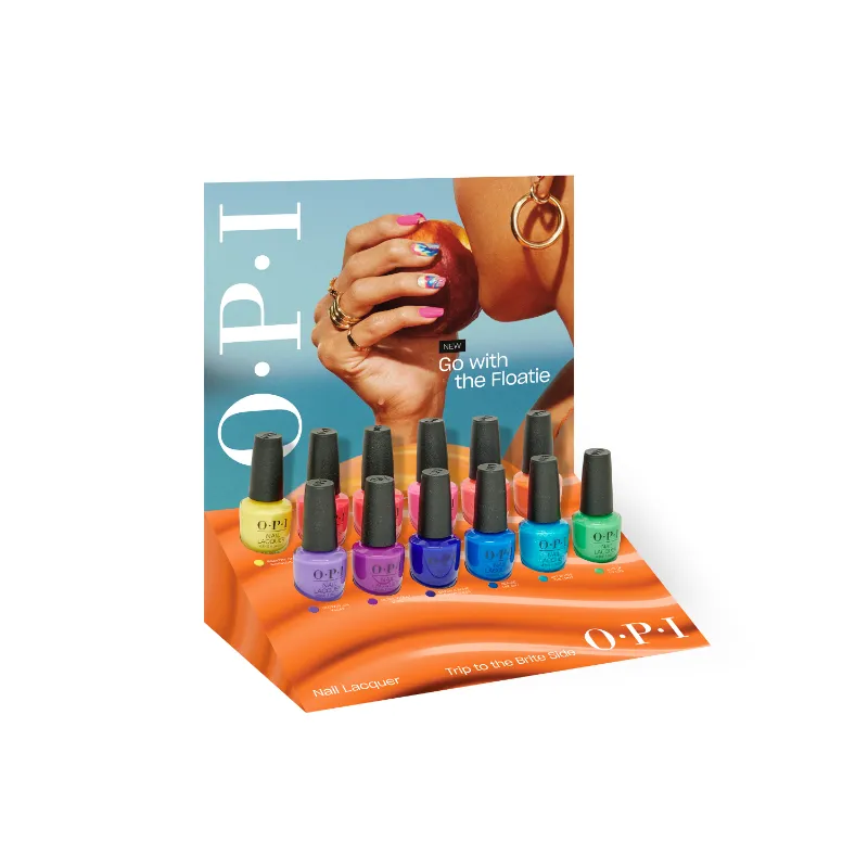 OPI Trip to the Brite Side nagellak display 12 stuks zijprofiel
