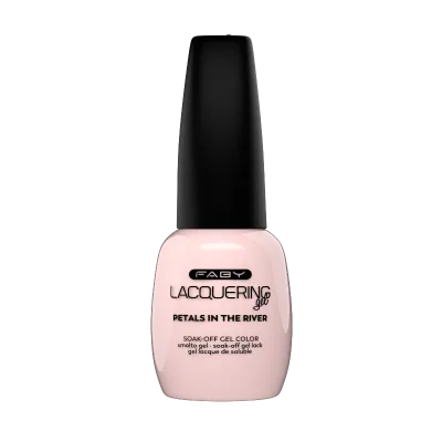 Petals in the river - Lacquering Gel - 15ml FABY Petals in the River Gel-Nagellack in der Flasche mit zartem Nude-Rosa und elegantem Finish