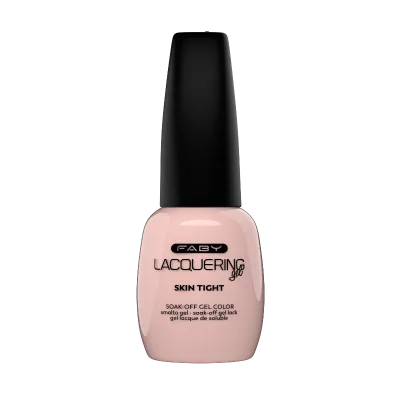 Skin tight - Lacquering Gel - 15ml FABY Skin Tight gel polish bottle with full nude shade and second-skin effect