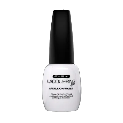 A walk on water - Lacquering Gel - 15ml FABY A Walk on Water Gel-Nagellack in der Flasche mit transparenter Nude-Nuance und dezentem Nail-Glow-Effekt