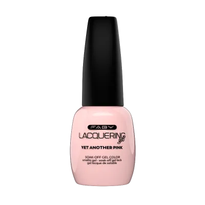 Yet another pink - Lacquering Gel - 15ml FABY Yet Another Pink gel polish bottle with fresh nude pink shade and soft modern finish