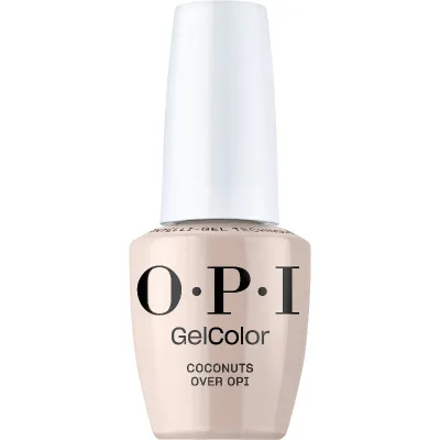 OPI GelColor Coconuts Over OPI gel polish bottle with soft mauve-taupe shade