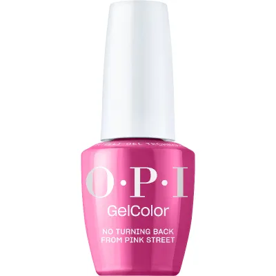 OPI GelColor No Turning Back From Pink Street gel polish bottle with magenta crème finish
