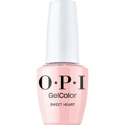 OPI GelColor Sweat Heart gel polish bottle with sweet pale pink crème finish