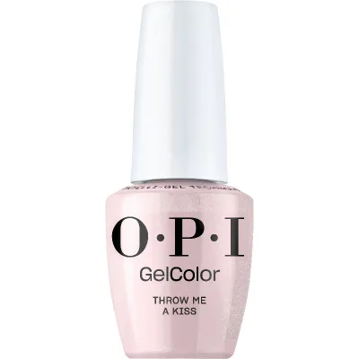 Vernis gel OPI GelColor Throw Me a Kiss en flacon avec teinte rose irisée