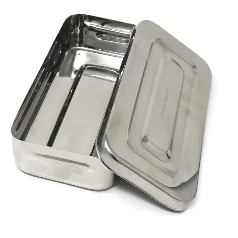 Edelstahl-Instrumentenschale mit Deckel für Pediküre und Nagelstudio