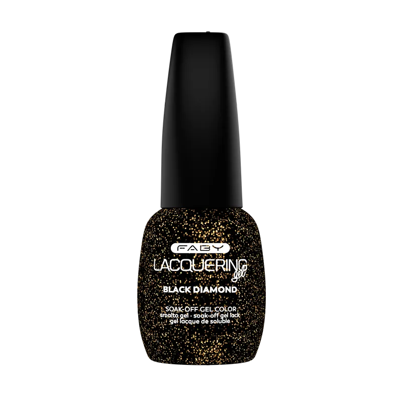 Zwarte Faby Black Diamond gellak met glitters