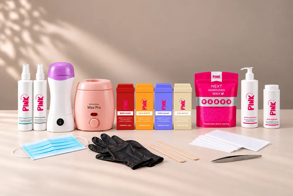 Total Body Wax Kit – Komplettes Professionelles Waxing Starterset Total Body Wax Kit Starterset - Komplettes professionelles Waxing-Set von PINK Cosmetics bei Hana Cosmetics