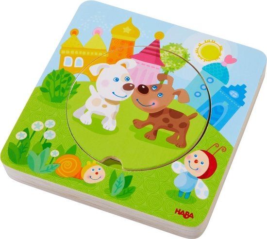 Houten Puzzel - Kakelbonte Jonge Dieren