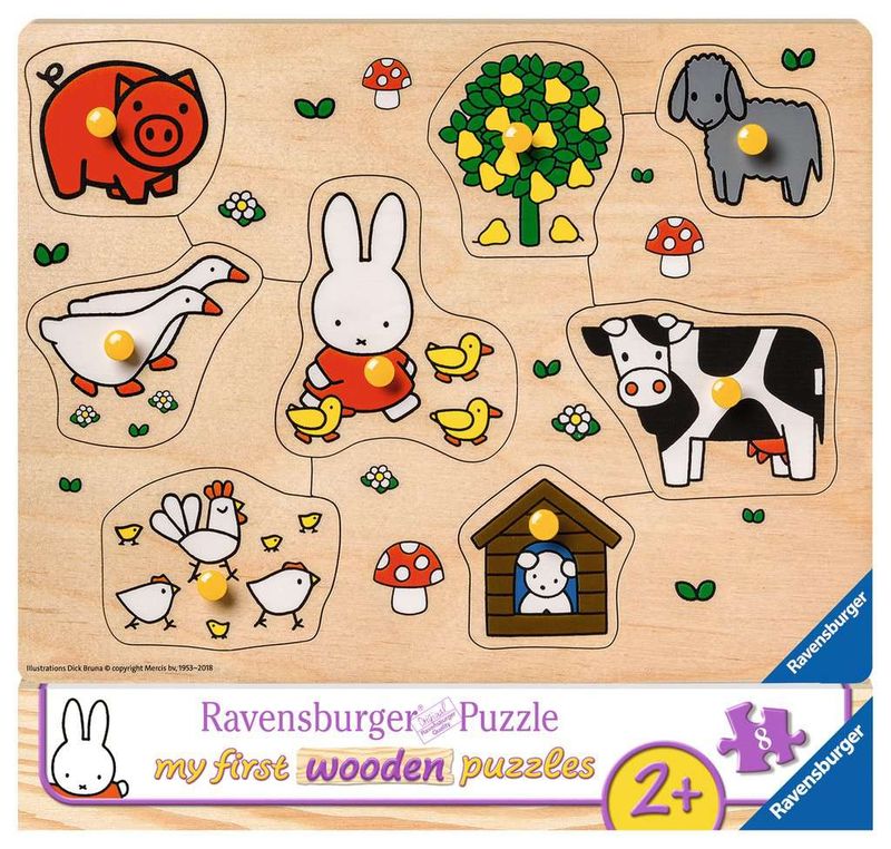 Houten Puzzel - Nijntje op de boerderij (8 pcs)