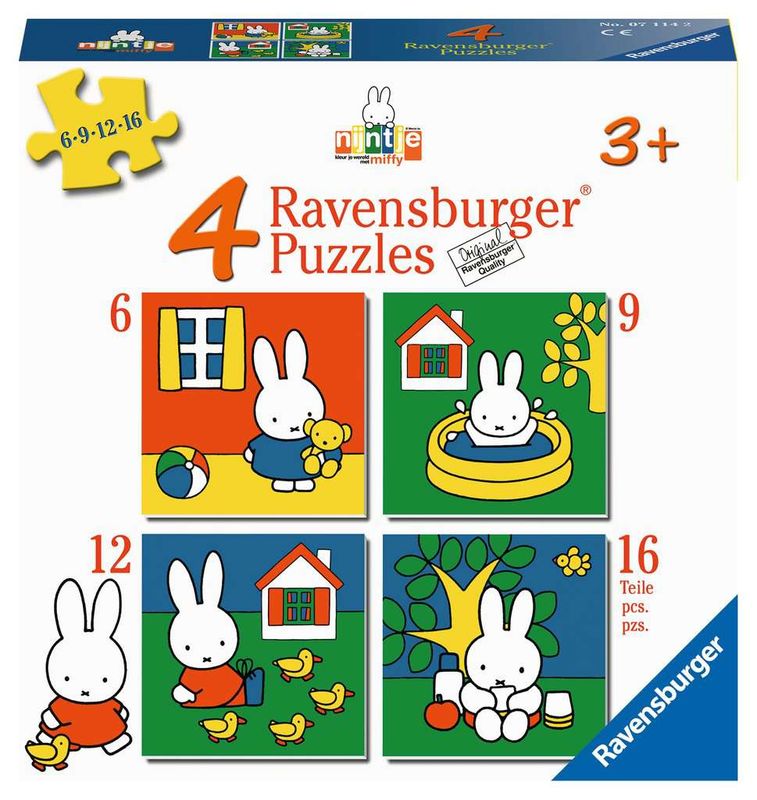 Puzzel - Nijntje 6+9+12+16 stukjes Puzzel - Nijntje 6+9+12+16 stukjes