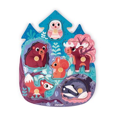 Houten puzzel - Happy Forest (6 pcs)