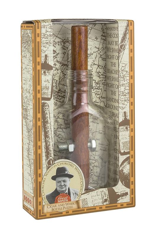 Great Minds - Churchills cigar and whisky bottle