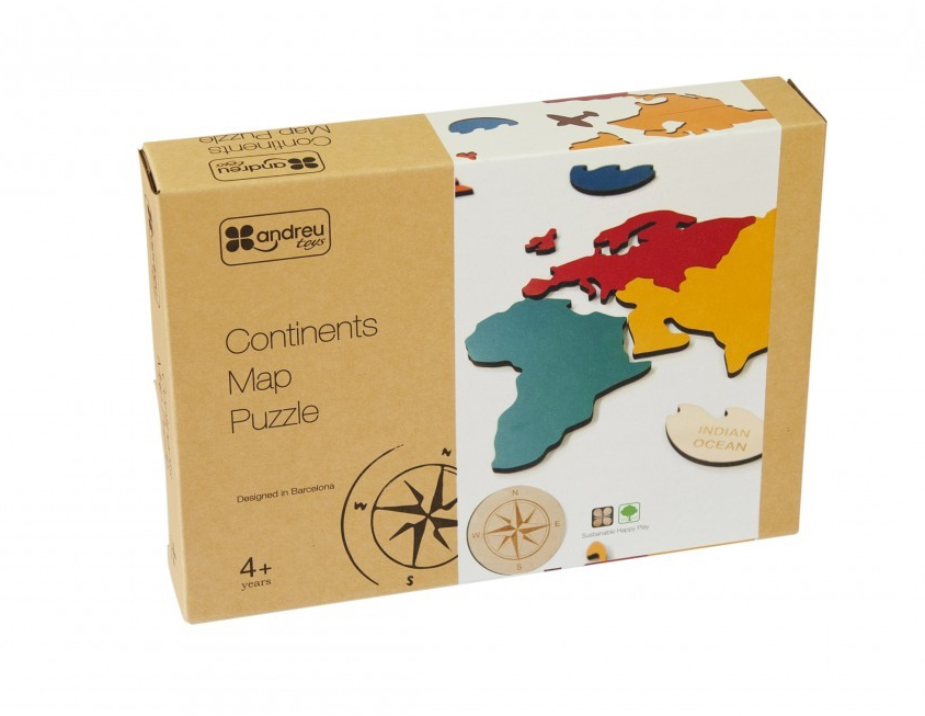 Andreu - Continenten Kaart puzzel