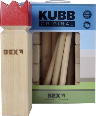 Engelhart Kubb Viking Original Rubberhout + Rode Koning