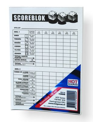 HOT Games - Scoreblok Yahtzee (100 vellen)