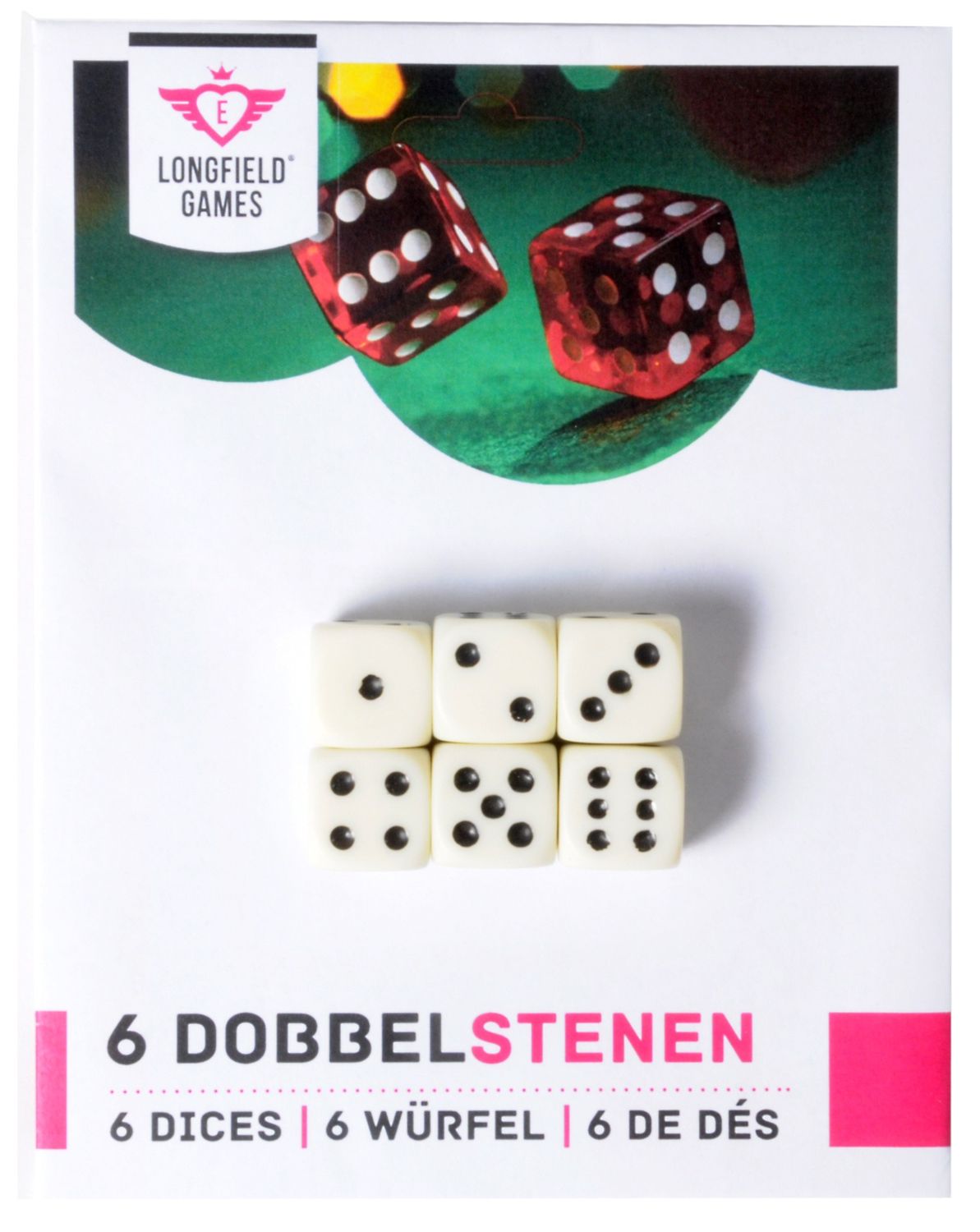 Engelhart - Dobbelsteen 6 stuks 16mm (blister)