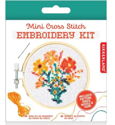 Mini Cross Stitch Borduurset - Bloemen Mini Cross Stitch Borduurset - Bloemen