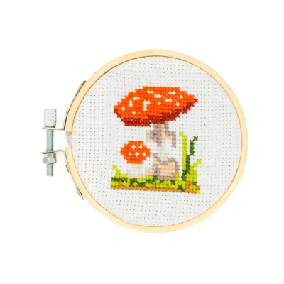 Mini Cross Stitch Borduurset - Paddestoelen