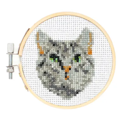 Mini Cross Stitch Borduurset - Kat