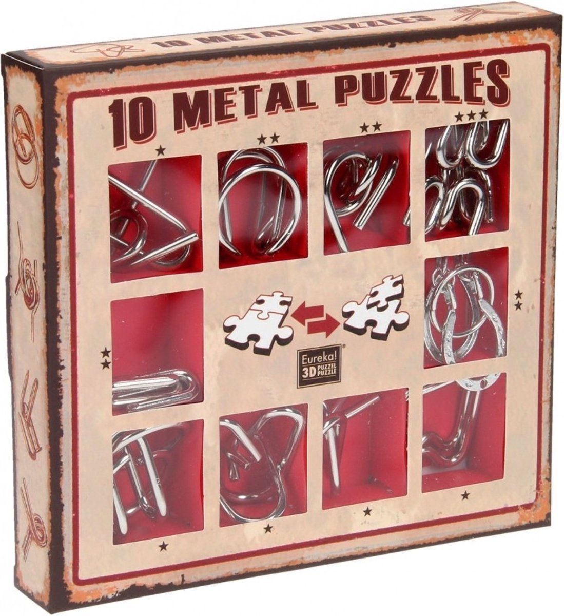 Metal Puzzle set - 10 Metal puzzles set - Red