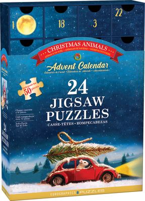 Puzzel Adventskalender – Christmas Animals (24 x 50 pcs)