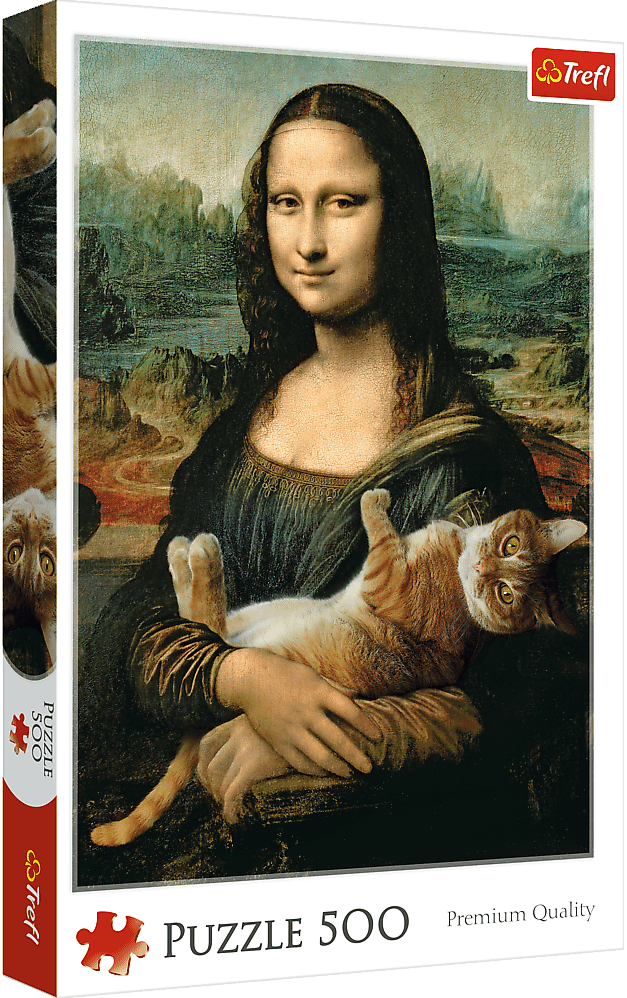Puzzel - Mona Lisa with Purring Cat (500 pcs)