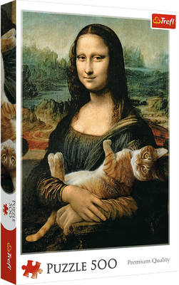 Puzzel - Mona Lisa with Purring Cat (500 pcs)