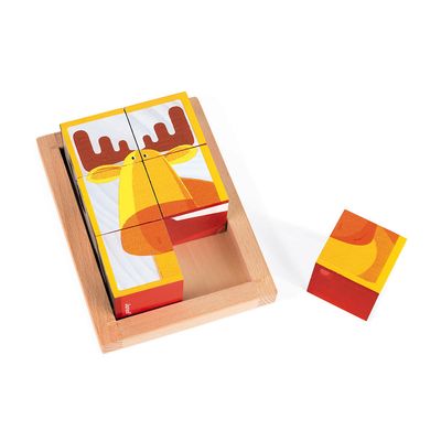 Blokkenpuzzel - Bosdieren (6 pcs)