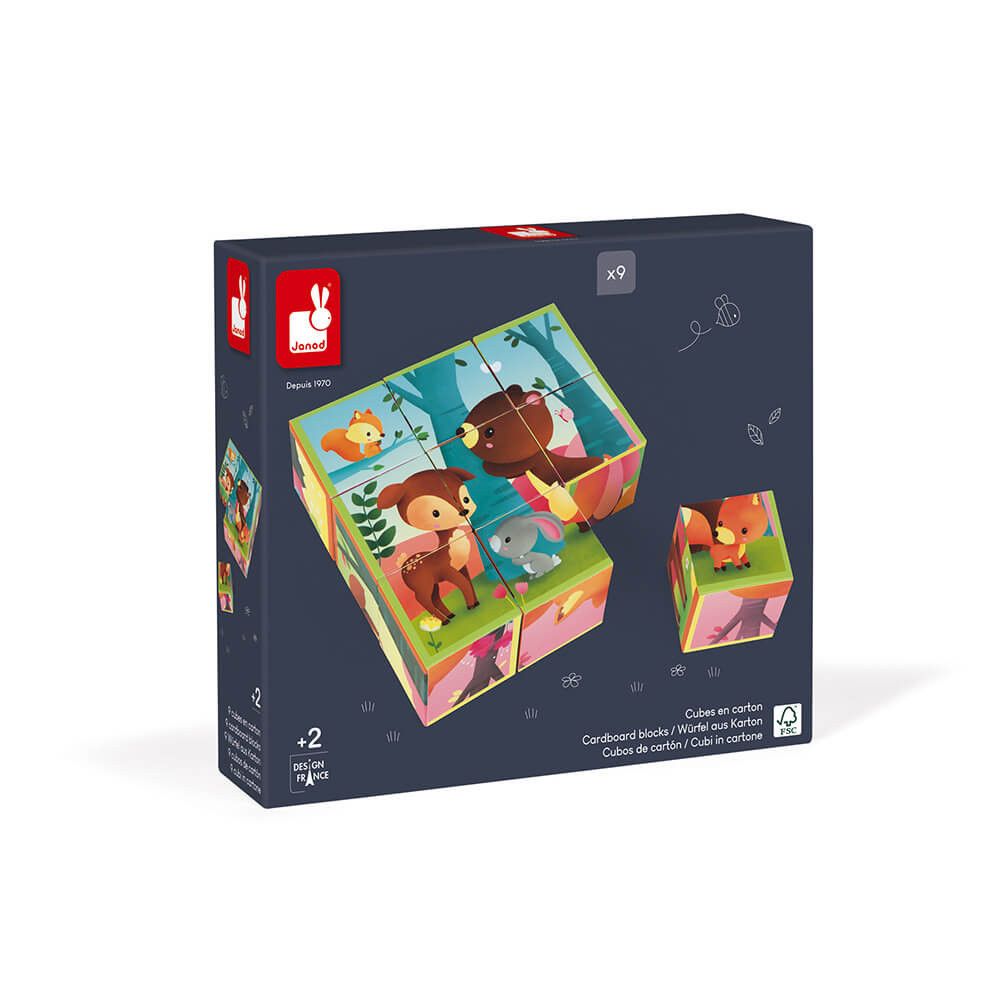 Blokkenpuzzel - Bosdieren (9 pcs)