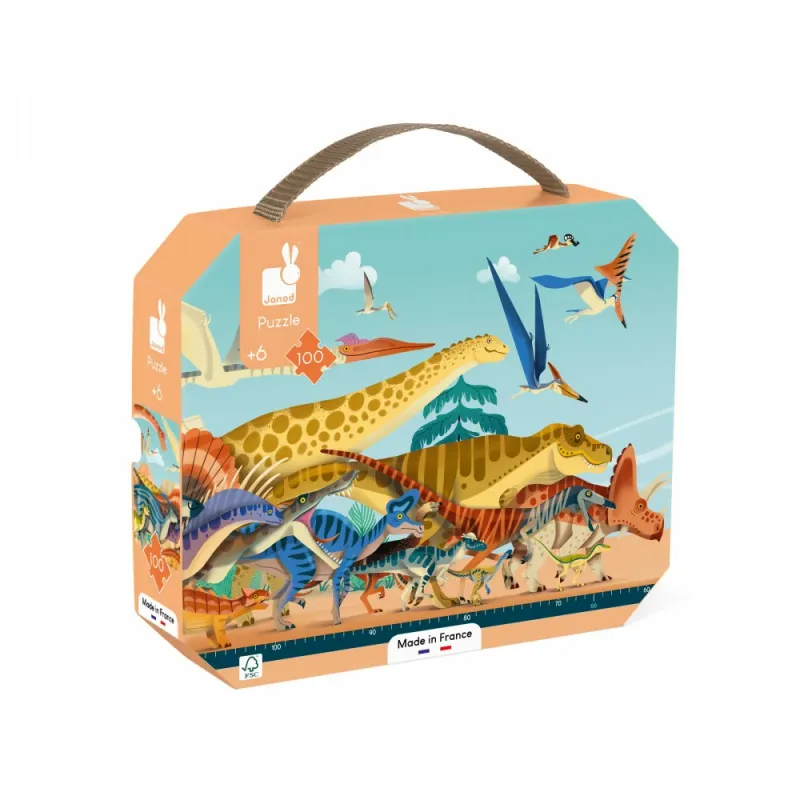 Puzzelkoffer - Tijdlijn: de Dinosaurussen (100 pcs)