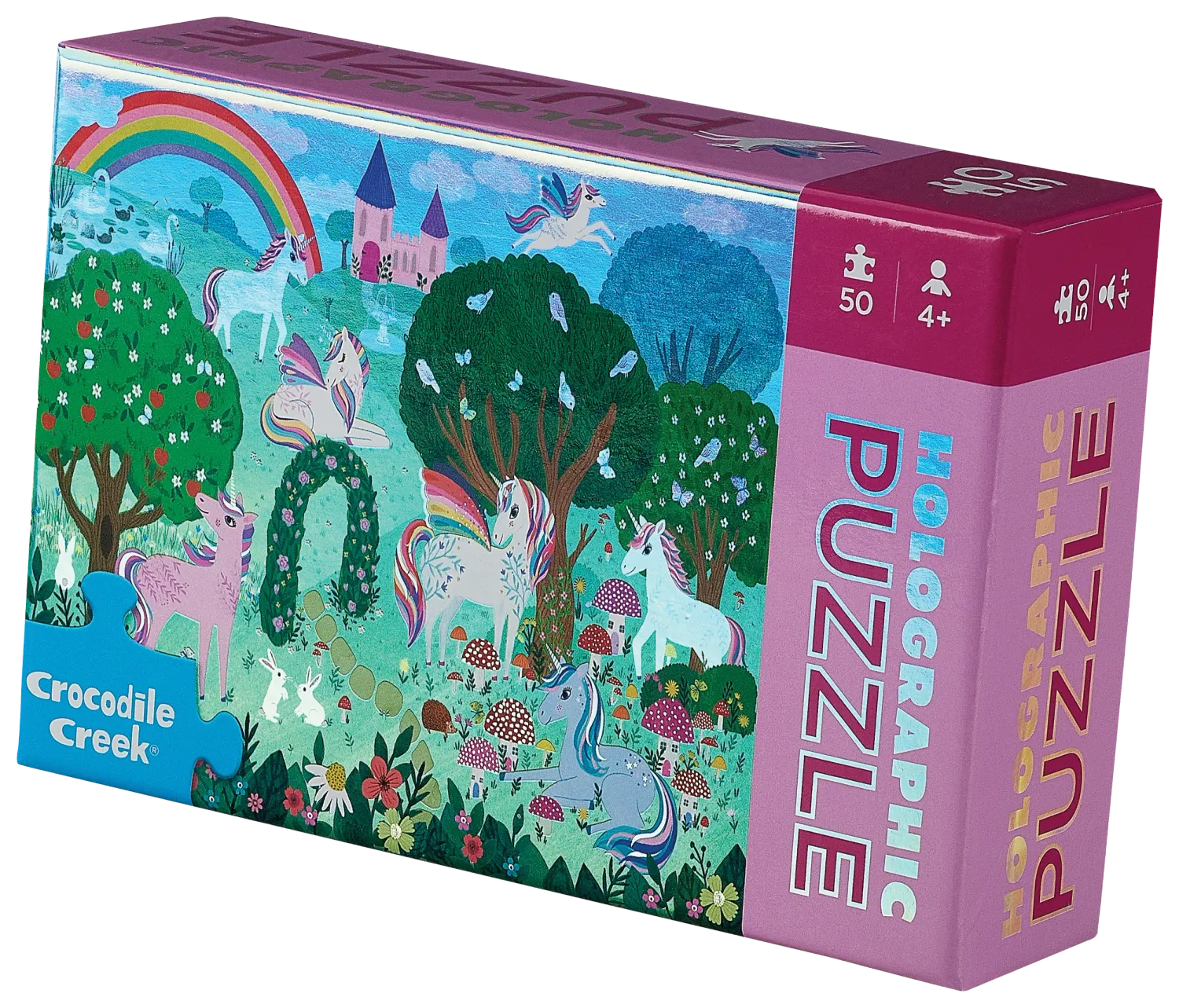 Holographic foil puzzles - Sprankelende eenhoorn (50 pcs)