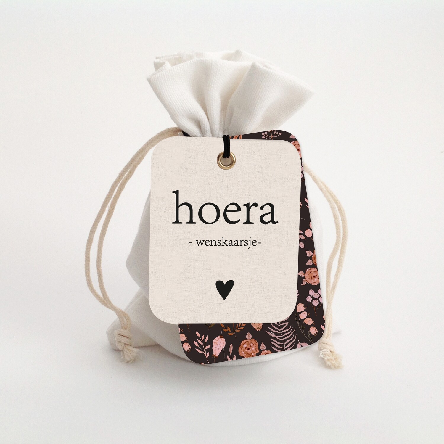 Wenskaarsje &#39;Hoera&#39;