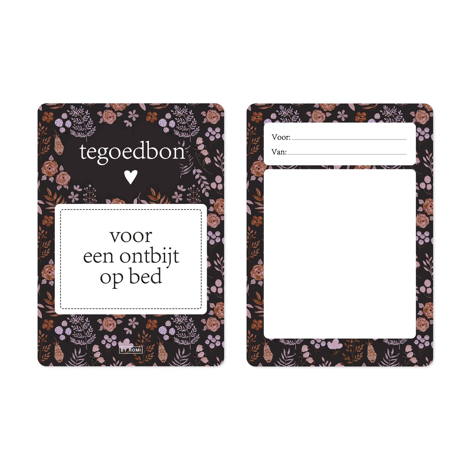 Tegoedbon voor een ontbijt op bed