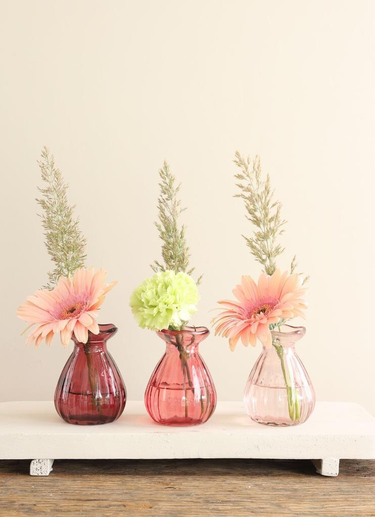Vaasjes Fleur roze - set van 3