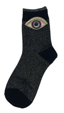 Sokken Tokyo met broche golden eyes