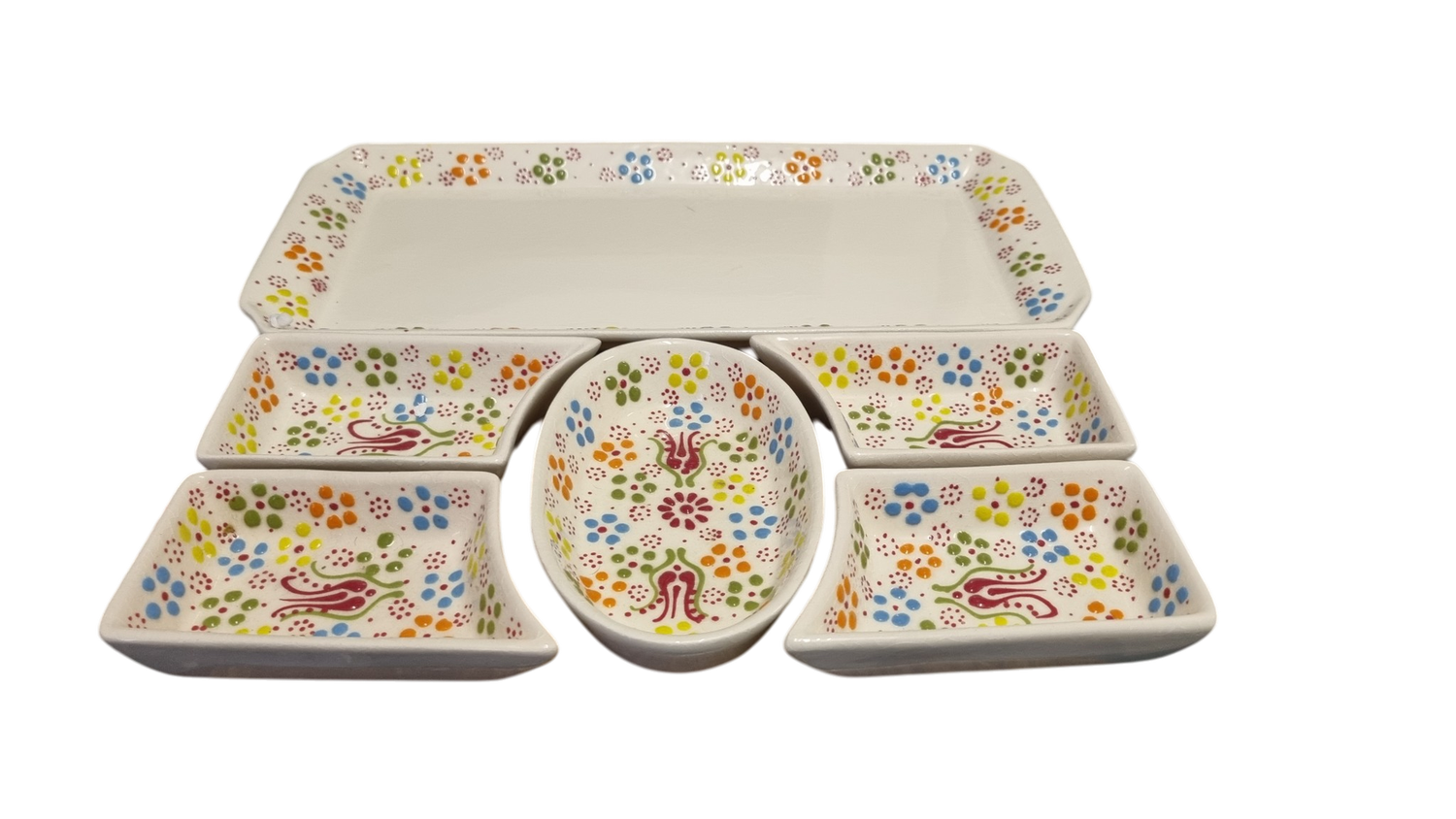 RECTANGULAR MEZE SET, Colour: CREAM