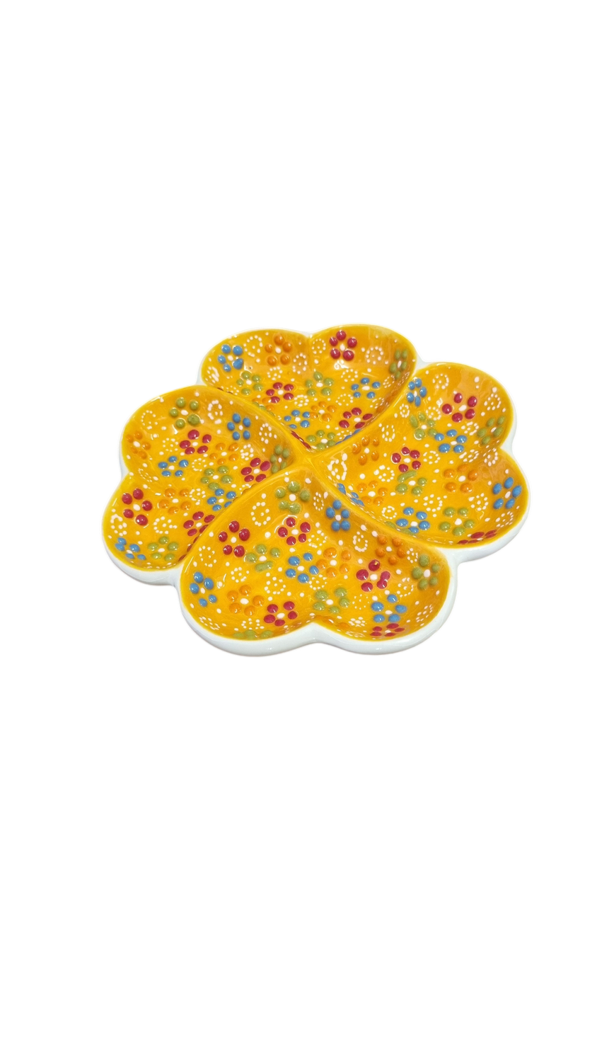 FLOWER SHAPED SHARING PLATE, Colour: YELLOW