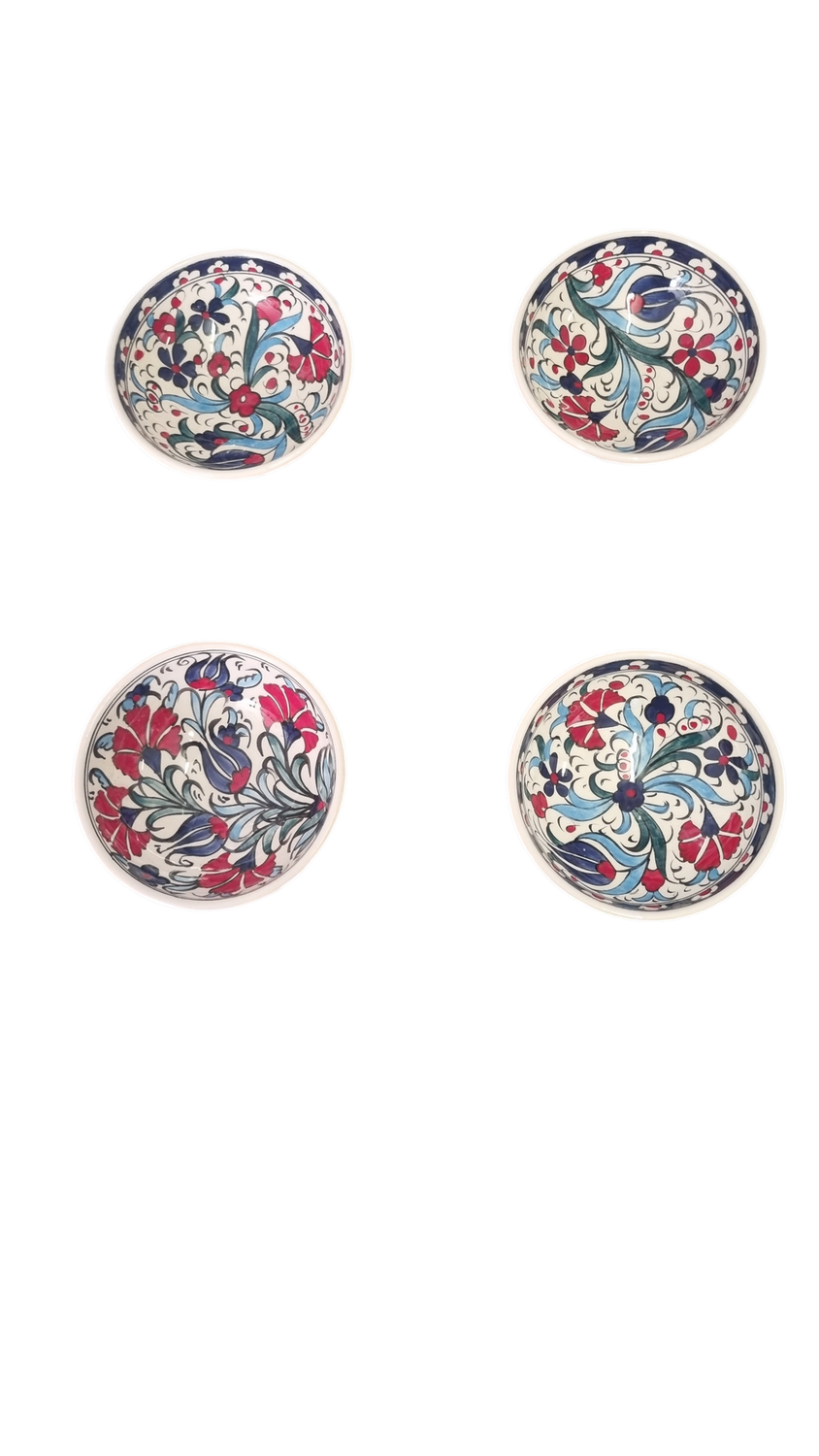 UNIQUE TURKISH IZNIK STYLE BOWLS 12.5CM, Colour: MULTICOLOURED