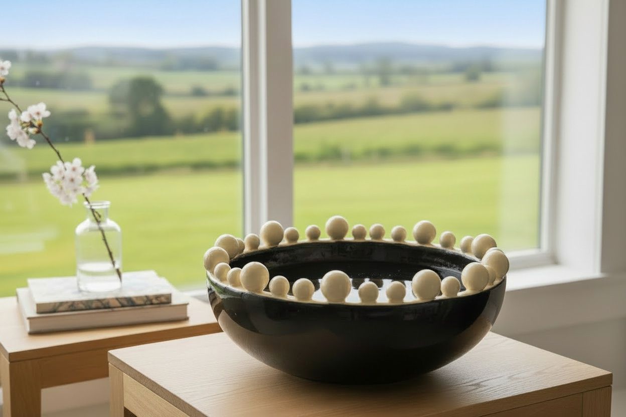 BLACK/CREAM BOBBLE BOWL
