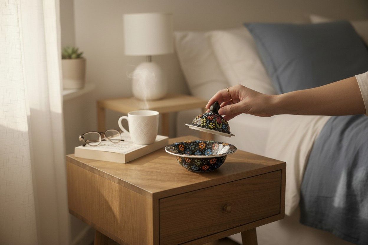 TRINKET BOWL &amp; LID, Colour: GREEN