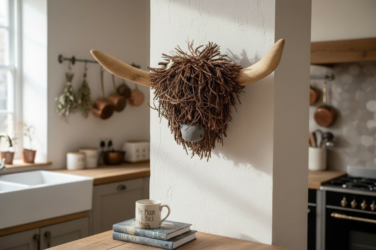 HIGHLAND COW HEAD DECORATION